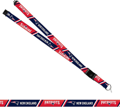 New England Patriots Lanyard Keychain Double Sided Breakaway Safety Design Adult 18 Inch