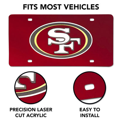University of Houston Cougars Premium Laser Cut Tag License Plate, Mirrored Acrylic Inlaid, 12x6 Inch
