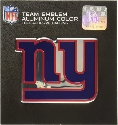 New York Giants Embossed Color Auto Emblem Aluminum Metal Raised Decal Sticker Full Adhesive Backing
