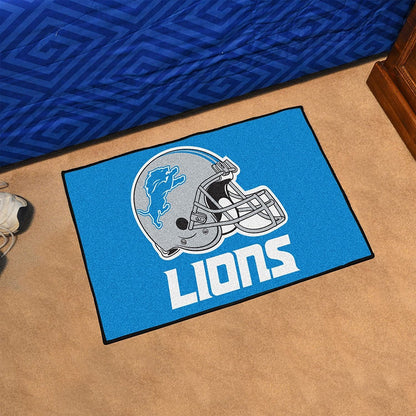 Detroit Lions Floor Mat Area Rug, 20x30 Inch, Nylon, Anti-Skid Backing