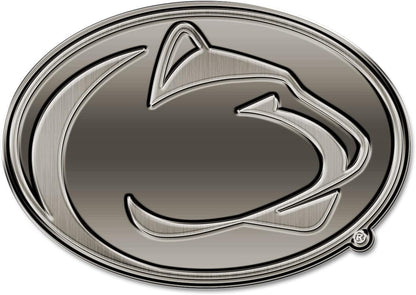 Penn State University Nittany Lions Auto Emblem Solid Metal, Raised, Die Cut, Antique Nickel Design, Full Adhesive Backing, Officially Licensed
