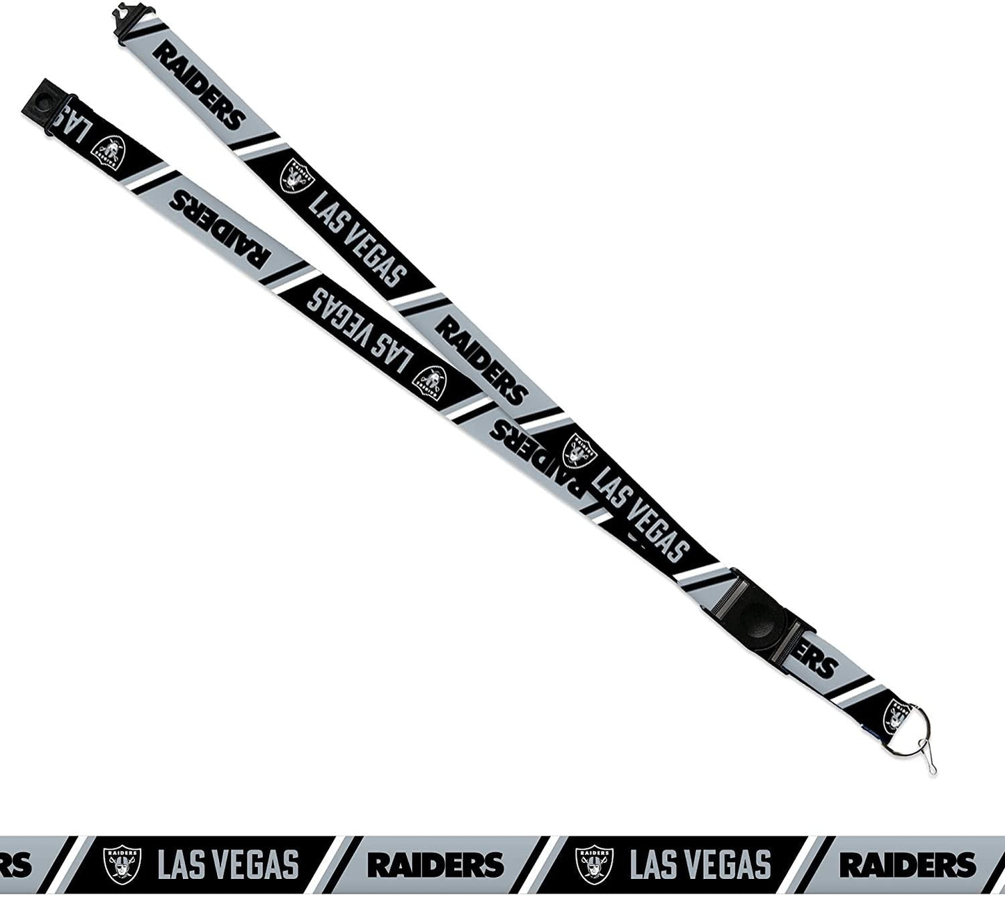 Las Vegas Raiders Lanyard Keychain Double Sided Breakaway Safety Design Adult 18 Inch