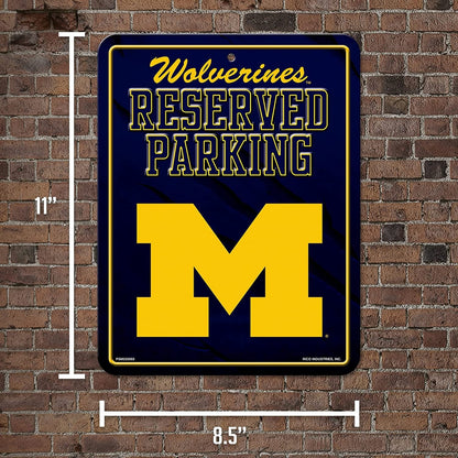 University of Michigan Wolverines Metal Parking Novelty Wall Sign 8.5 x 11 Inch