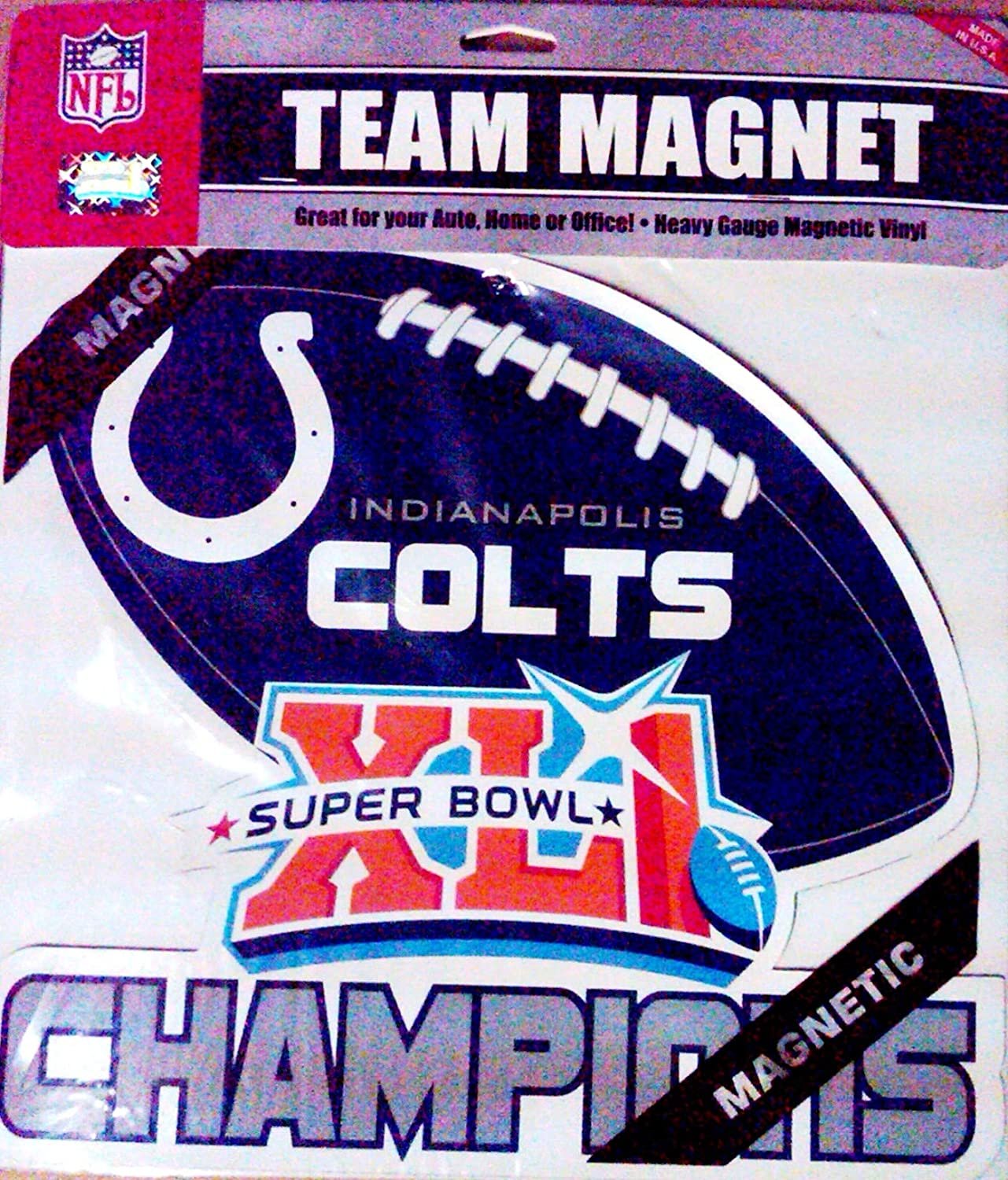 Rico Industries, Inc. Indianapolis Colts 2006 Super Bowl Champions 12" Vinyl Auto Home Magnet Football