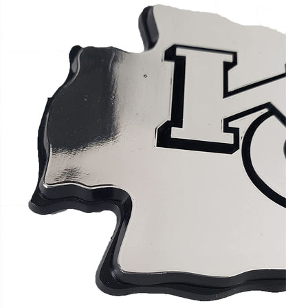 Edmonton Oilers Auto Emblem, Plastic Molded, Silver Chrome Color, Raised 3D Effect, Adhesive Backing