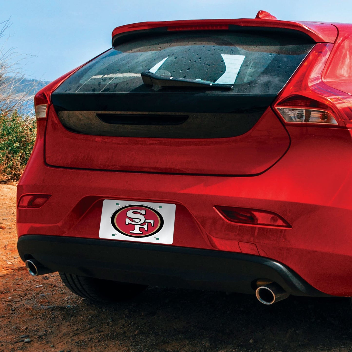San Francisco 49ers Premium Laser Cut Tag License Plate, Mirrored Acrylic Inlaid, 12x6 Inch