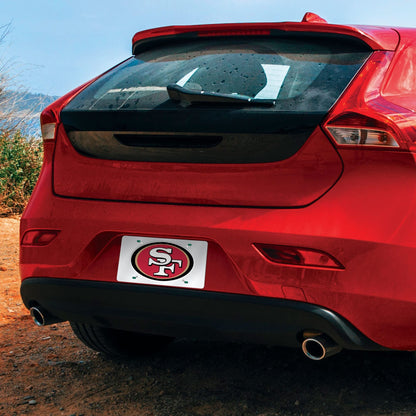 San Francisco 49ers Premium Laser Cut Tag License Plate, Mirrored Acrylic Inlaid, 12x6 Inch
