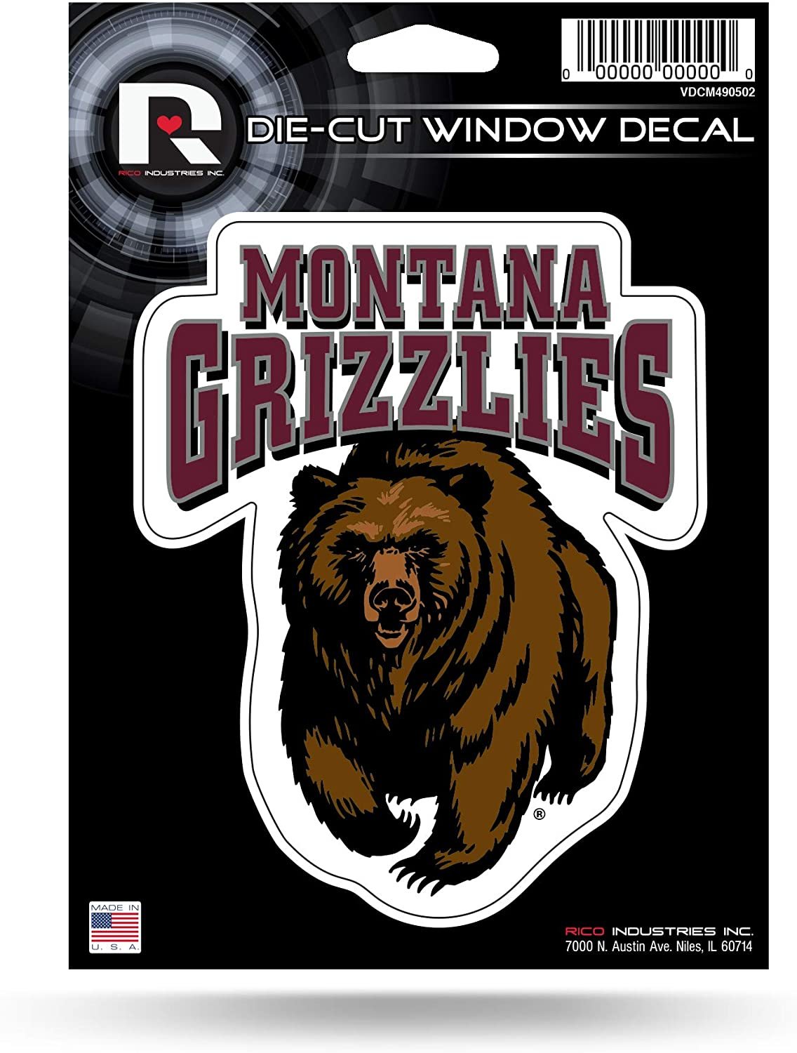Rico Industries NCAA Montana Grizzlies Die Cut Vinyl Decal
