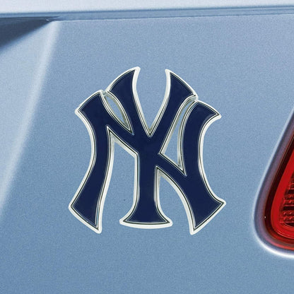 New York Yankees Solid Metal Color Auto Emblem Raised Decal Adhesive Tape Backing