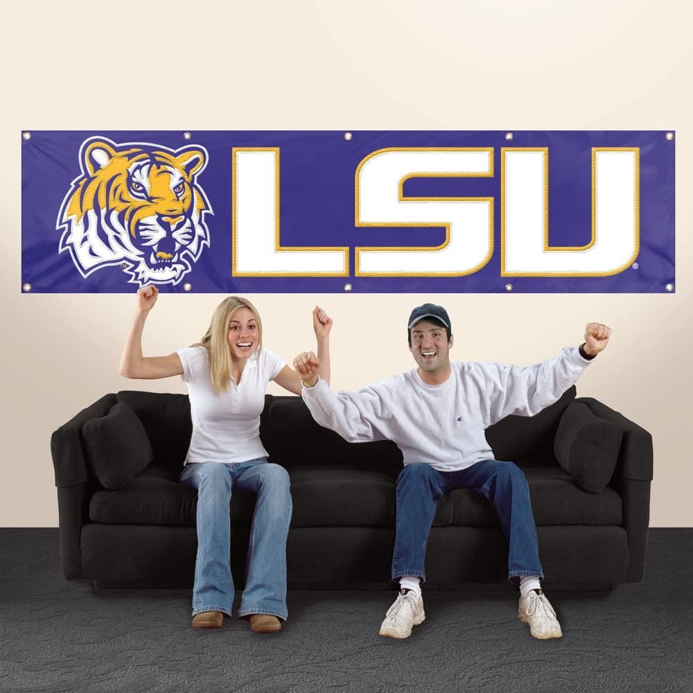 Louisiana State University Tigers LSU Giant 8x2 Flag Banner Embroidered Applique