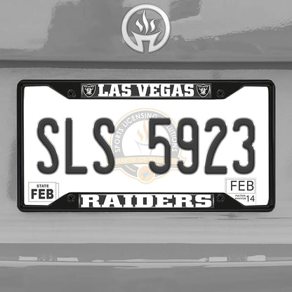 FANMATS 31361 Las Vegas Raiders Metal License Plate Frame Black Finish
