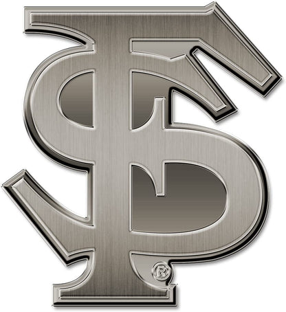Florida State University Seminoles Solid Metal Auto Emblem Antique Nickel for Car/Truck/SUV