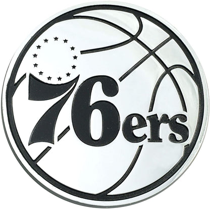 NBA Philadelphia 76Ers Chrome Emblemchrome Emblem, Team Colors, One Sized
