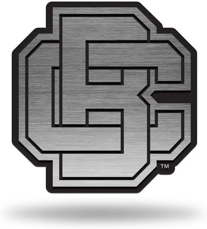 Bethune Cookman University Wildcats Premium Solid Metal Raised Auto Emblem, Antique Nickel Finish, Shape Cut, Adhesive Backing