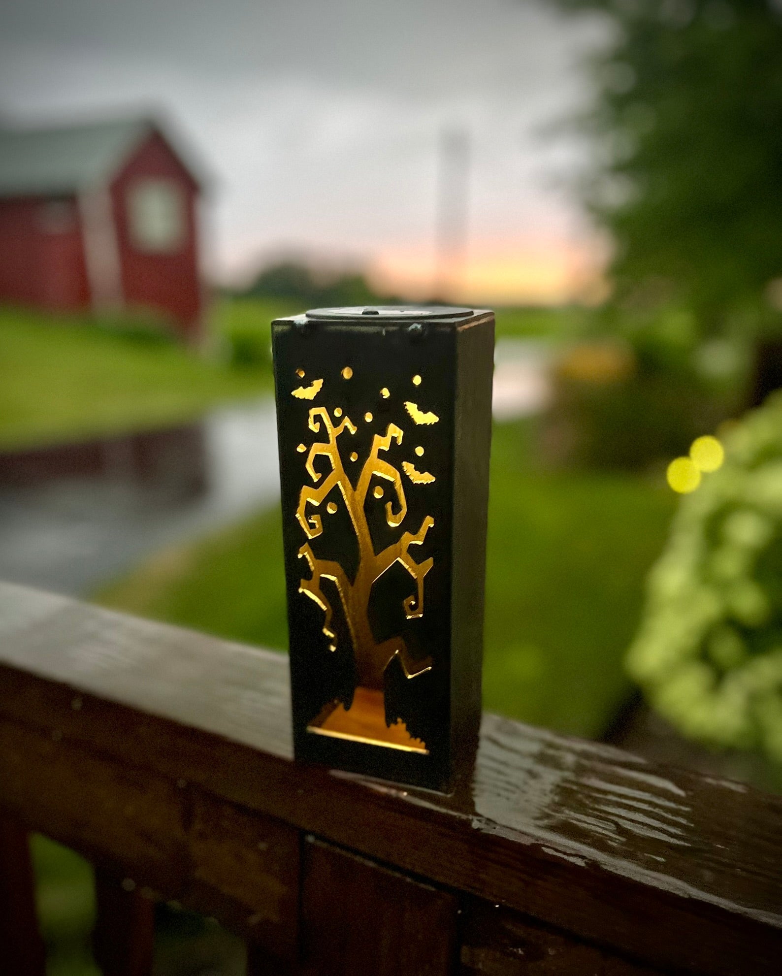 Spooky Tree Solar Tube Light - Steel